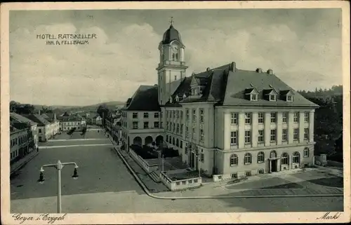 Ak Geyer im Erzgebirge Sachsen, Hotel Ratskeller am Markt