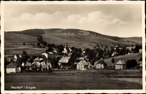 Ak Neudorf Sehmatal im Erzgebirge, Teilansicht