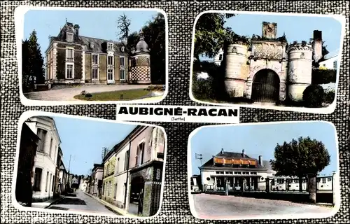 Ak Aubigné Racan Sarthe, Stadtbilder