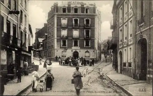 Ak Le Treport Seine Maritime, Le carrefour des Rues de Paris