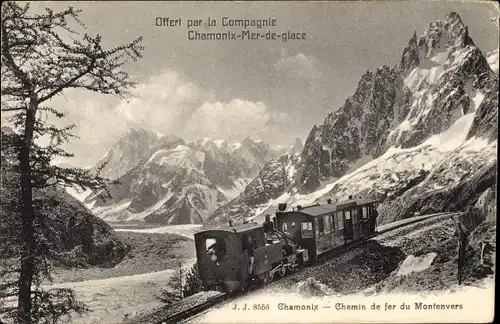 Ak Chamonix Mont Blanc Haute Savoie, Mer de glace, Offert par la Compagnie
