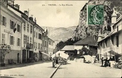 Ak Thônes Haute Savoie, La Rue Blanche