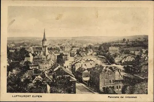 Ak Eupen Wallonien Lüttich, Panorama der Unterstadt