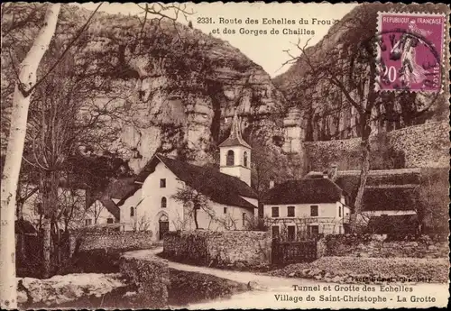 Ak Saint Christophe Savoie, Tunnel et Grotte des Echelles, La Grotte