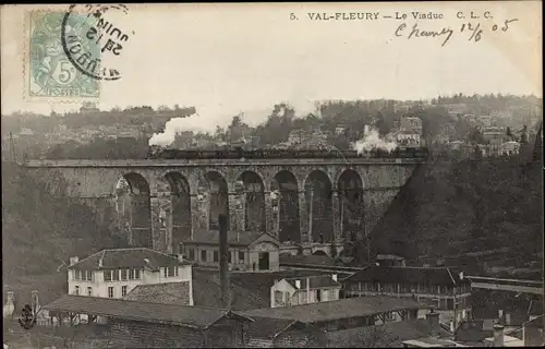 Ak Val Fleury Val d'Oise, Le Viaduc