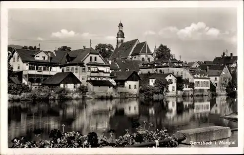Ak Gernsbach im Murgtal Schwarzwald, Teilansicht, Kirche, Flusspartie