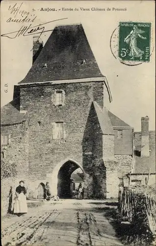 Ak Anjou Maine et Loire, Entree du Vieux Chateau de Pouance