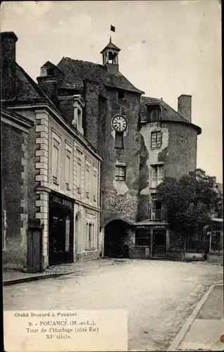 Ak Pouancé Maine et Loire, Tour de l'Horloge