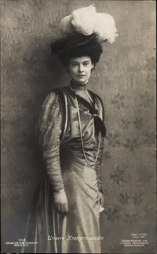 Ak Kronprinzessin Cecilie von Preußen, Kleid, Liersch 1912