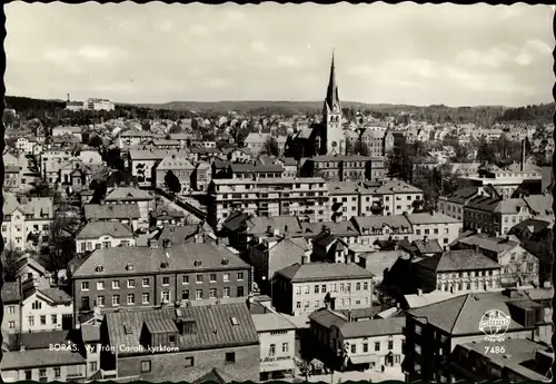 Ak Borås Schweden, Vy fran Caroli kyrktorn