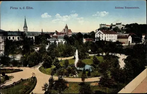 Ak Pirna an der Elbe, Schloss Sonnenstein