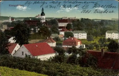 Ak Königsbrück in der Oberlausitz, Blick auf den Ort