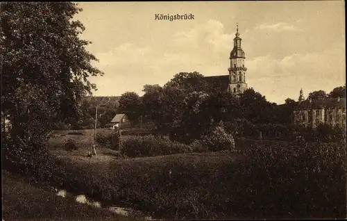 Ak Königsbrück in der Oberlausitz, Blick auf den Ort