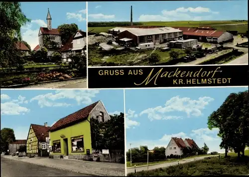 Ak Mackendorf Bahrdorf in Niedersachsen, Kirchpartie, Geschäft, Dorfpartie