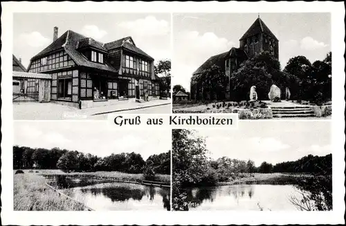 Ak Kirchboitzen Walsrode, Kaufhaus J. Wunsch, Bad, Seeblick, Kirche