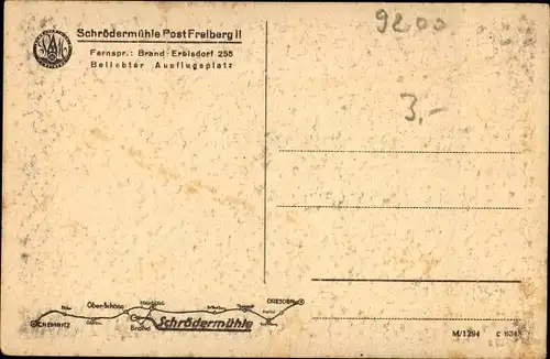 Ak Brand Erbisdorf Sachsen, Schrödermühle