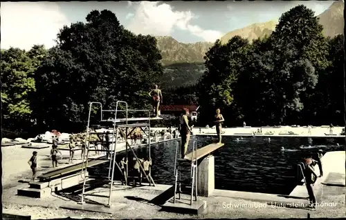 Ak Schönau am Königssee, Schwimmbad Unterstein