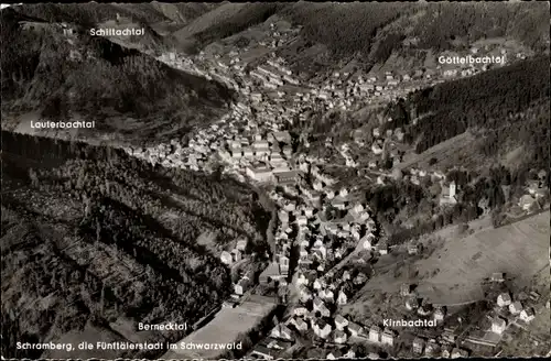 Ak Schramberg im Schwarzwald, Lauterbachtal, Bernecktal, Kirnbachtal, Luftbild
