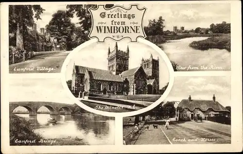 Ak Wimborne Dorset South West England, Lanford Village, Lanford Bridge