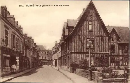 Ak Bonnétable Sarthe, Rue Nationale