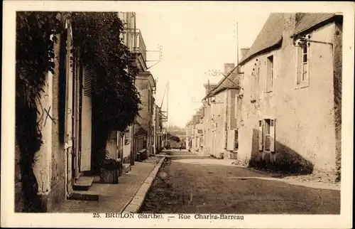 Ak Brûlon Sarthe, Rue Charles-Barreau