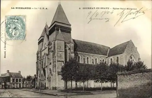 Ak Gournay en Bray Seine Maritime, Eglise Saint Hildevart