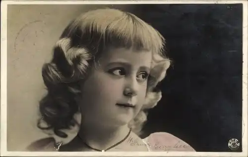 Ak Kinderportrait, Mädchen mit blonden Locken