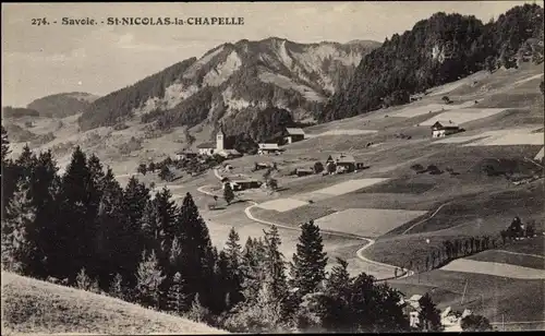 Ak Saint Nicolas la Chapelle Savoie, Panorama