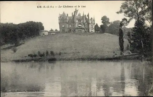 Ak Us Val d´Oise, Le Chateau et le Lac