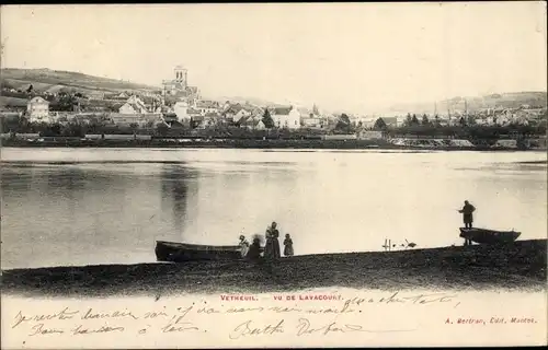 Ak Vétheuil Val-d´Oise, Vu de Lavacourt