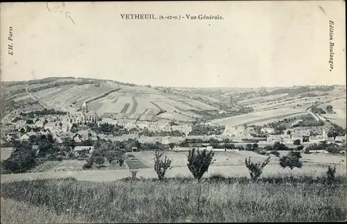 Ak Vétheuil Val-d´Oise, Vue Generale