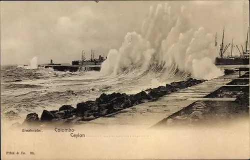 Ak Colombo Ceylon Sri Lanka, Breakwater