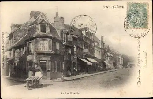 Ak Pont L'Eveque Calvados, La Rue Hamelin