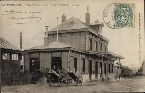 Ak Pont L'Eveque Calvados, La Gare