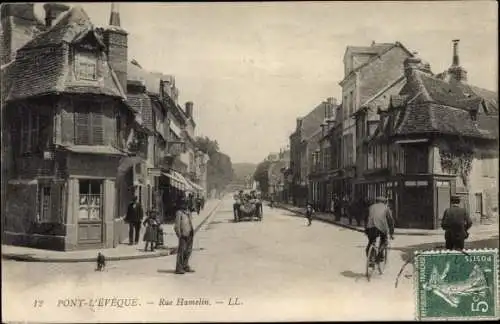 Ak Pont L'Eveque Calvados, Rue Hamelin