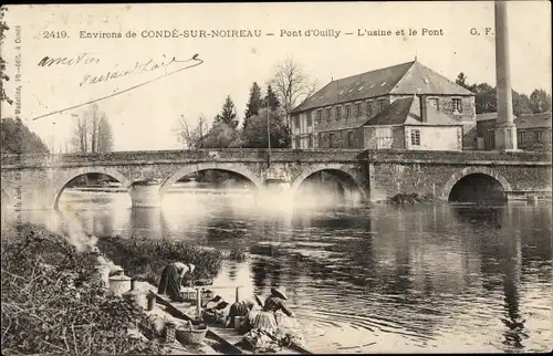 Ak Pont d Ouilly Calvados, L'usine et le Pont