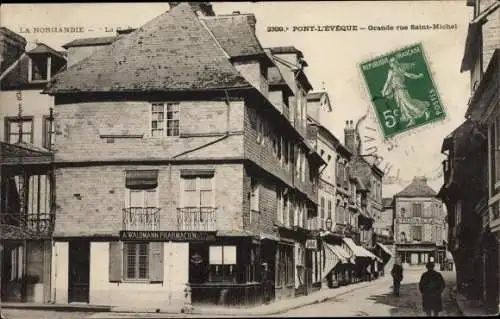 Ak Pont L'Eveque Calvados, Grande rue Saint Michel