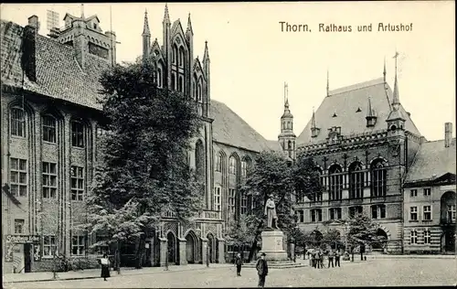 Ak Toruń Thorn Westpreußen, Rathaus, Artushof