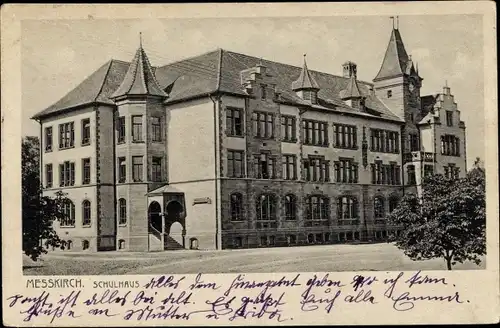 Ak Messkirch in der Schwäbischen Alb, Schulhaus