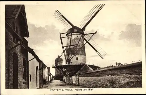 Ak Xanten am Niederrhein, Windmühle am Wall