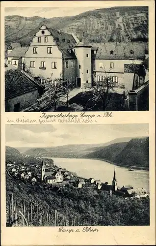 Ak Kamp Bornhofen am Rhein, Jugendherberge, Blick auf den Ort