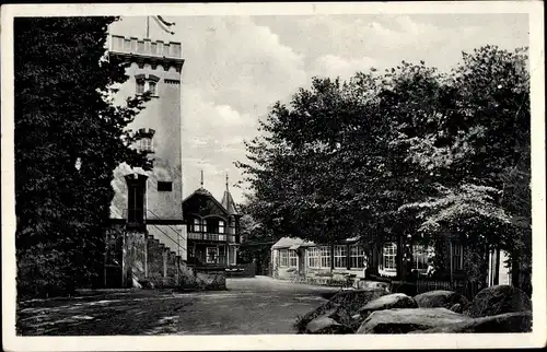 Ak Pulsnitz Sachsen, Partie am Schwedenstein, Aussichtsturm