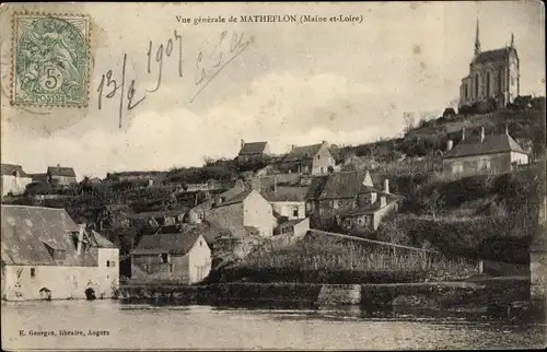 Ak Matheflon Maine et Loire, Vue generale