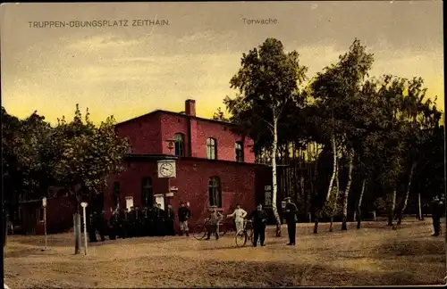 Ak Zeithain in Sachsen, Truppenübungsplatz, Torwache