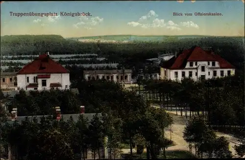 Ak Königsbrück in der Oberlausitz, Truppenübungsplatz, Blick vom Offizierskasino