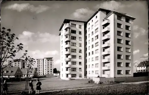 Ak Flensburg, Blick auf die Hochhäuser in der Rude