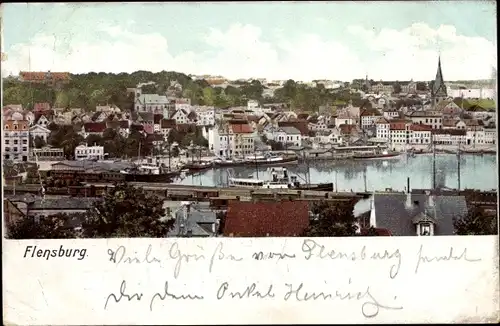 Ak Flensburg in Schleswig Holstein, Panorama