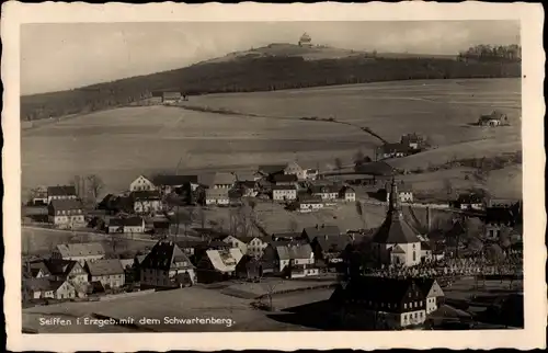 Ak Seiffen im Erzgebirge, Ort mit Schwartenberg, Berggasthaus