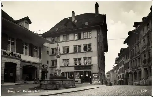 Ak Burgdorf Kanton Bern, Kronenplatz