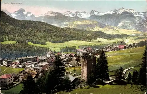 Ak Pontresina Kanton Graubünden Schweiz, Panorama